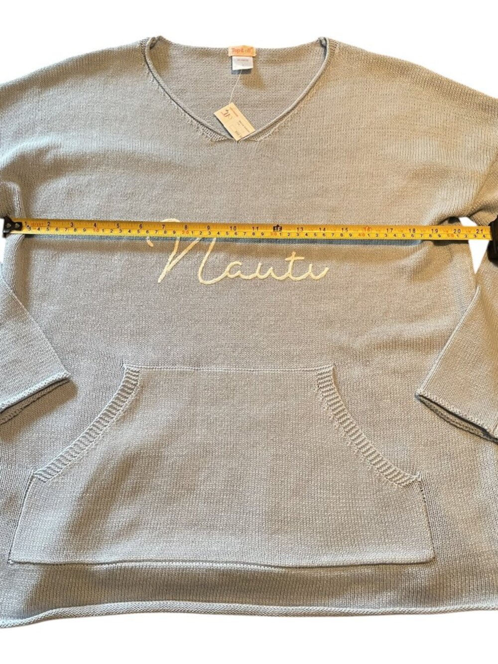 Top It Off “Nauti” Lightweight Marina Sweater Light Blue Sz Small Coastal Vibes - Picture 4 of 6